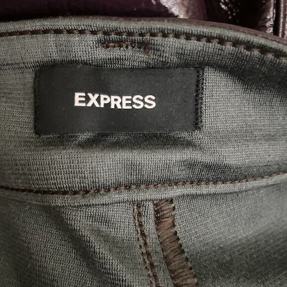 Express Purple Polyurethane Shiny Modern Straight Pants Super High Rise Size 6S - Picture 9 of 12